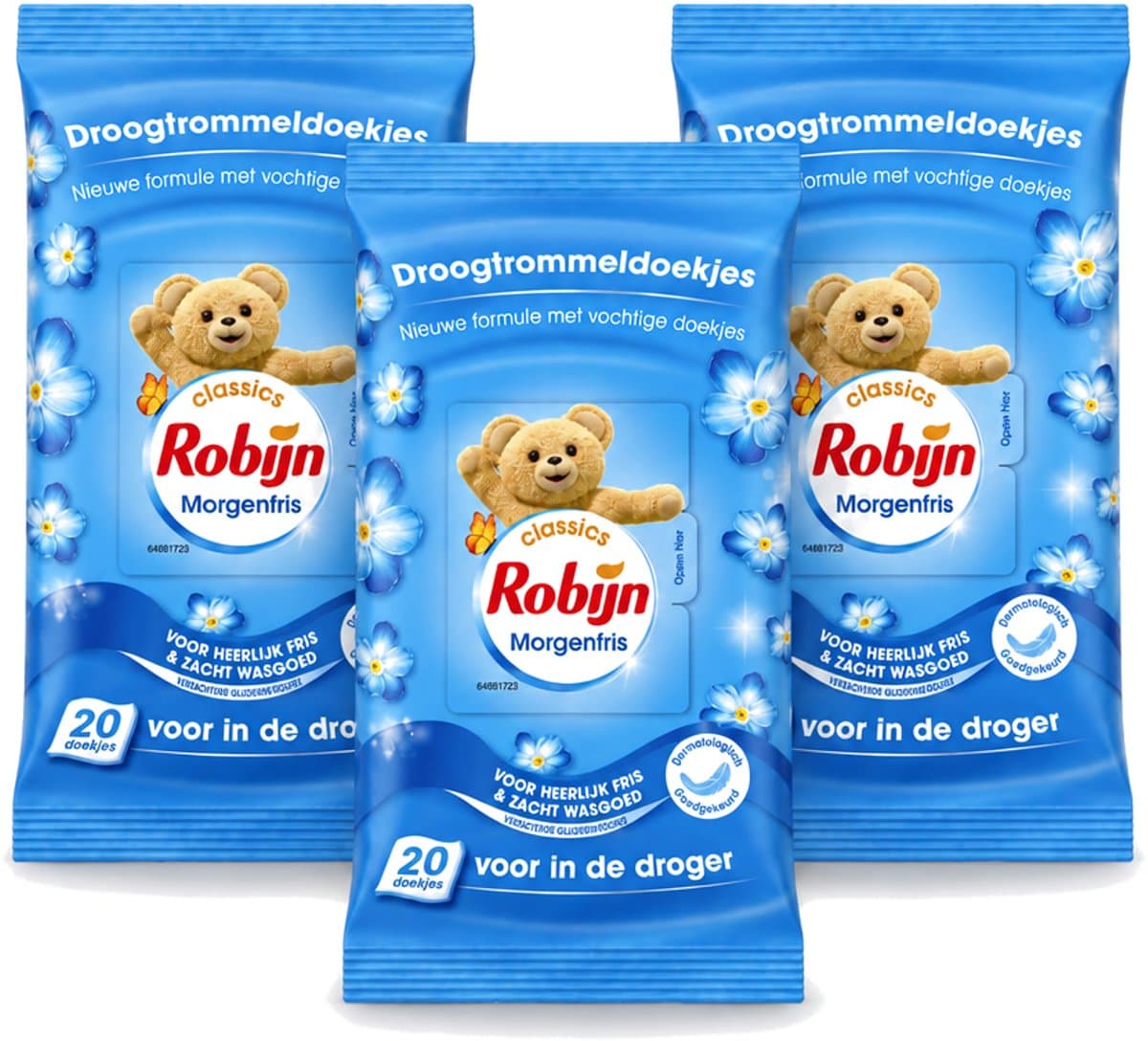 3 x Robijn – Droogtrommeldoekjes – Morgenfris - 20 Doekjes - Voordeelverpakking - 3 stuks — afbeelding 1