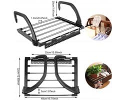 Droogrek - Ophang Drookrek - Droogrek Balkon - Wasdroger -Radiatordroger - Inklapbaar - Hangdroger - Balkonwasdroger - 40 x 32 cm - Wasrek, Verwarming - Washouder voor Kleine Sokken