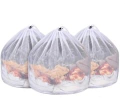 Waszak - 3 Stuks - Grote waszak - Waszakken groot - Polyester - Met trekkoord - Express cleaning - Duurzame wasmandvoering - Voor studentenhuizen, wasserettes en appartementen - 40x50cm - Wit
