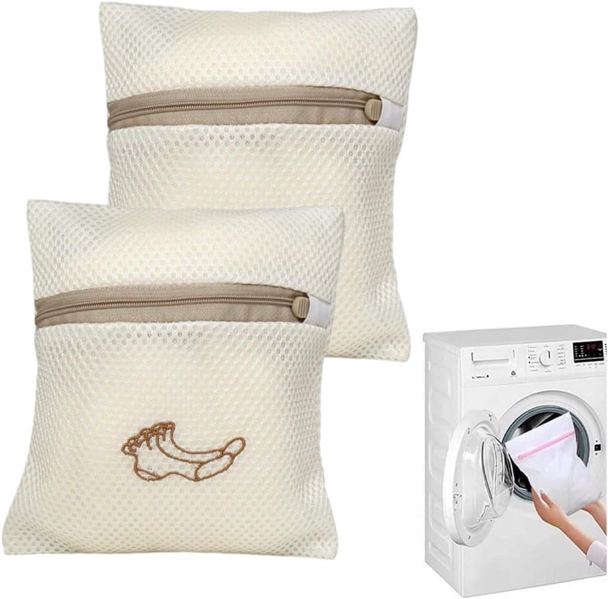 Waszakken voor de wasmachine, Set van 2 Herbruikbare Mesh Tassen 18 x 20 cm, Geschikt voor Fijne Was, Bh's, Sokken en Schoenen — afbeelding 1