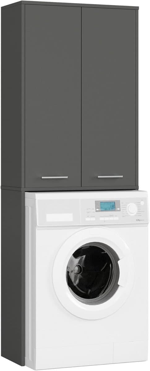 Waskast met Opbergruimte - Badmeubel - Badkamer Organiseren - Ruimtebesparend Ontwerp - 180 cm Hoog - Grafiet Grijs — afbeelding 1