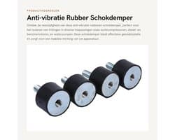 Dailygoods- Schokdemper Rubber - Trillingsdempers - Silent Block Isolator - Cilindrische Beugels - Pack van 4 - Zwart/Zilver - Trillingsdemper