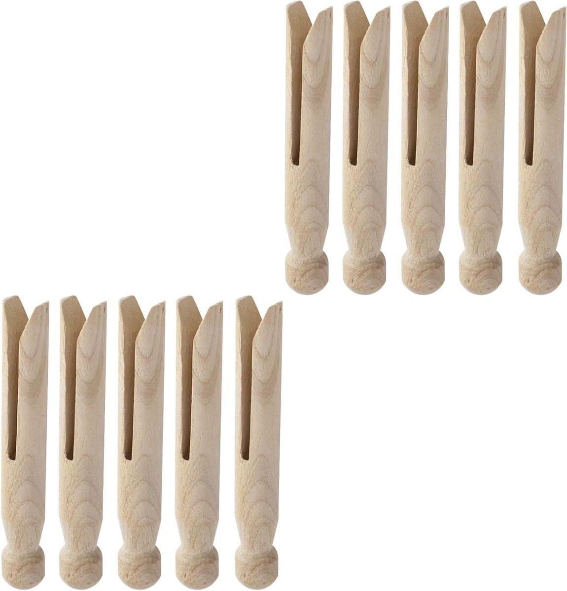 Houten wasknijpers - Ouderwetse klemmen - Wassen buiten - Gemakkelijk vast te pakken - 95 mm lengte - Natuurlijk hout — afbeelding 1