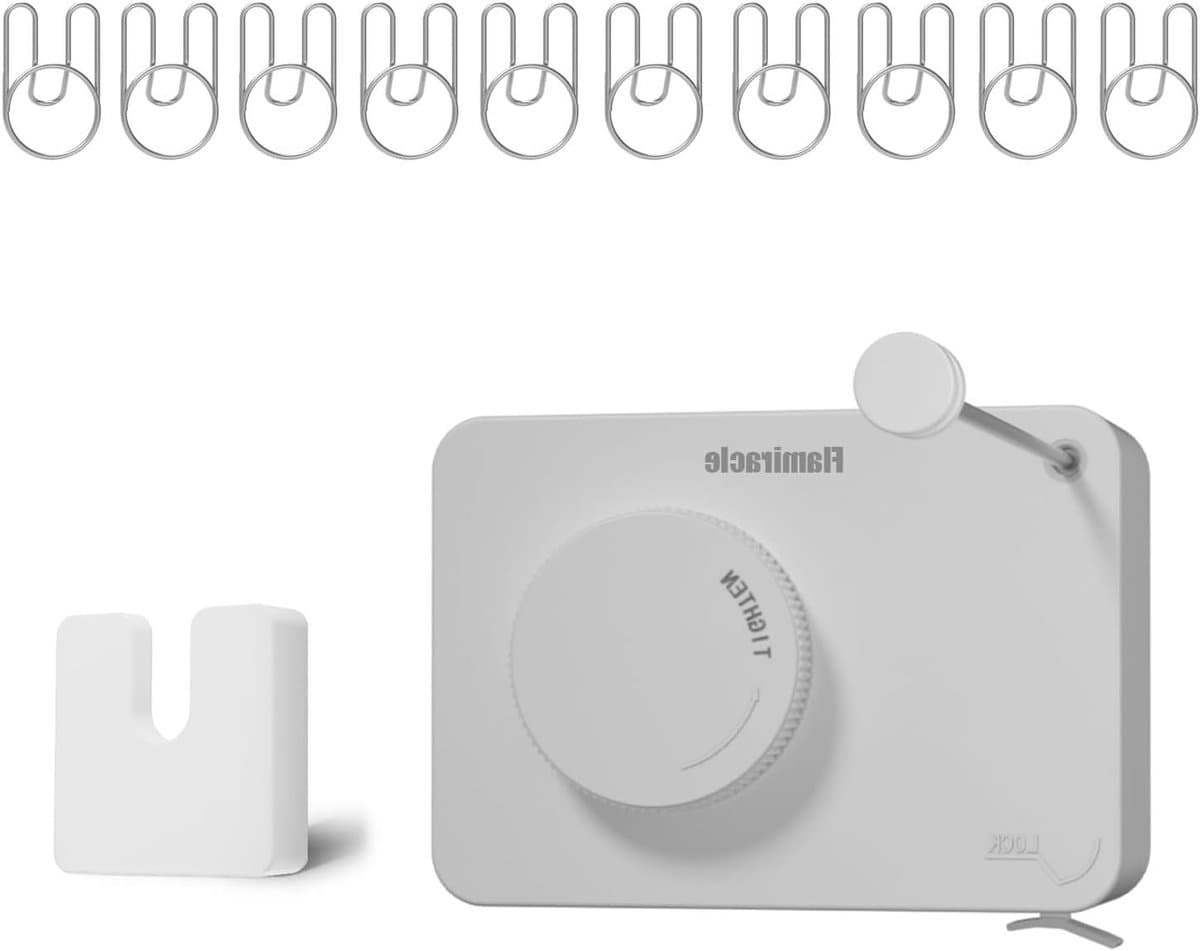 Intrekbare Waslijn - Kledinglijn Binnen - Drogen Zonder Doorzakken - Niet-doorhangend Ontwerp - 30cm Lengte - Wit — afbeelding 1