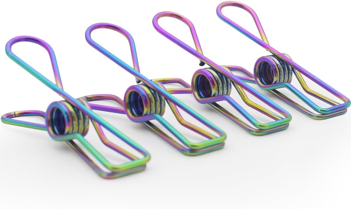 Gekleurde Kleding Pins - Wasknijpers RVS - Kleding Ophangen - Roestvrij Staal - 30 Stuks - Regenboog — afbeelding 1