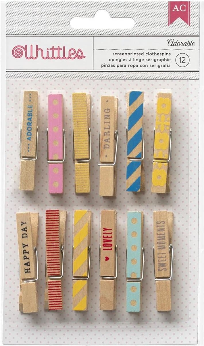 12 Houten Wasknijpers voor Knutselen en Scrapbooking - Decoratieve Mini Knijpers — afbeelding 1