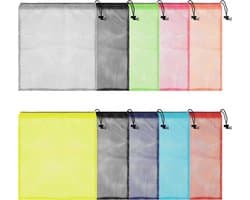 Allecto - Nylon Waszak met Trekkoord - Waszakken Set van 10 - Multifunctioneel - Blauw - Waszak voor Delicate Kleding - Geschikt voor Alle Wasmachines - 30 x 40 cm - Waszak voor Behoud van Kledingkwaliteit