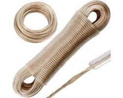 Waslijn van 30 meter lengte voor buiten - Extra sterk met stalen kern - Roestvrij - 120kg draagvermogen - Flexibele waslijn voor tuin, camping en meer - Stevige en scheurbestendige waslijnen