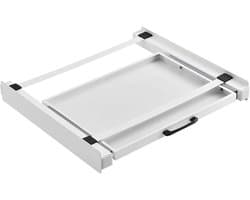 Stapelset Wasdroger - Verbindingsframe - Ruimte Besparen - Uitschuifbare Plank - 60 Cm Apparaten - Zwart