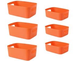 Kunststof Opbergdozen - Multifunctionele Organizer - 2 Stuks - Oranje