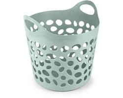 Plasticforte Flexibele wasmand/opbergmand - rond - groen - 35 liter - D40 x H39 cm — afbeelding 1