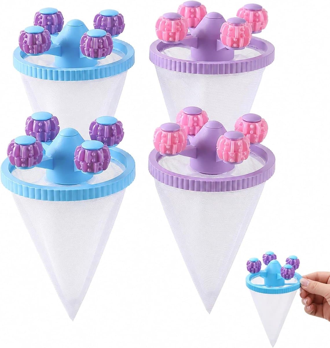 Pluisvanger wasmachine 4 stuks - roterende roller - effectief dierenhaar verwijderen - voor schone was - ShopVlot — afbeelding 1