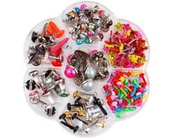 Dailygoods- Patroonklemmen 100 stuks - Mini Ronde Klemmen - Bevestigingsset - Kleurrijke Sluitklemmen - Lichtgewicht Metaal - Voor Knutselen/Scrapbooking - Brads