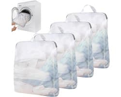 4 stuks wasnet, groot, voor wasmachine, 50 x 60 cm, waszak met handgrepen | waszak met ritssluiting, herbruikbare waszakken voor ondergoed, slipjes, beha's, truien, sjaals