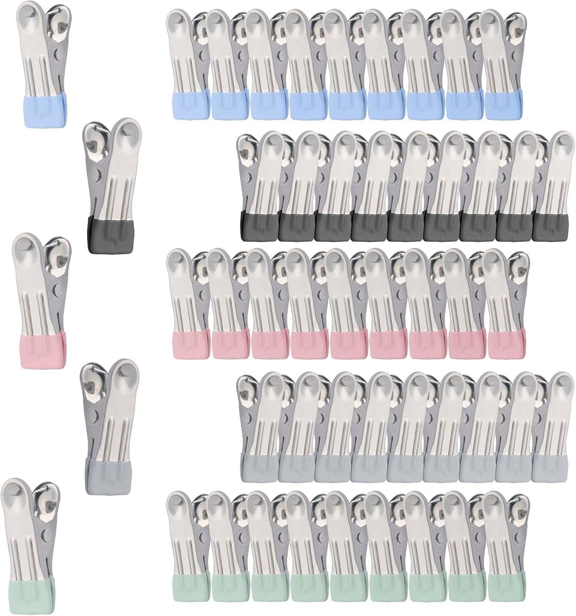 Wasknijpers,Antislip Spoorloos | Metalen Knijpers – Roestvrijstalen Knijpers Voor Handdoeken, Sokken, Ondergoed, Voedselafdichting En Foto'S. — afbeelding 1