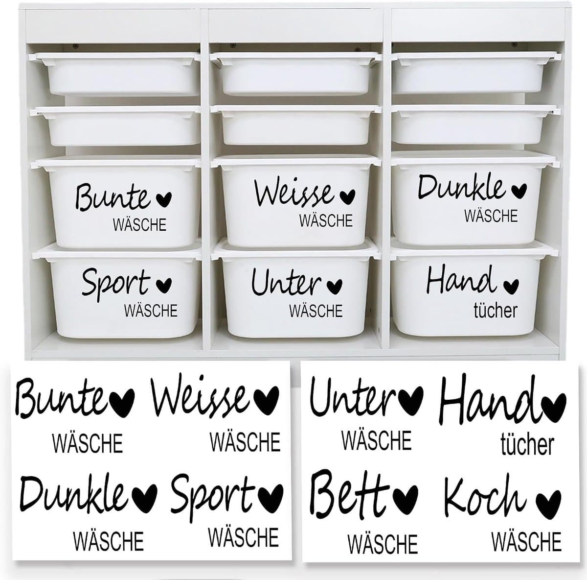 Stickers voor wasgoed - kleurrijke en witte wax - voor donkere was en sportkleding - eenvoudig te organiseren - ShopVlot — afbeelding 1