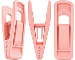 Set van 20 fluwelen kleerhangers, vingerbroekclips voor fluweelvlokken, kledingspelden (roze (kunststof))