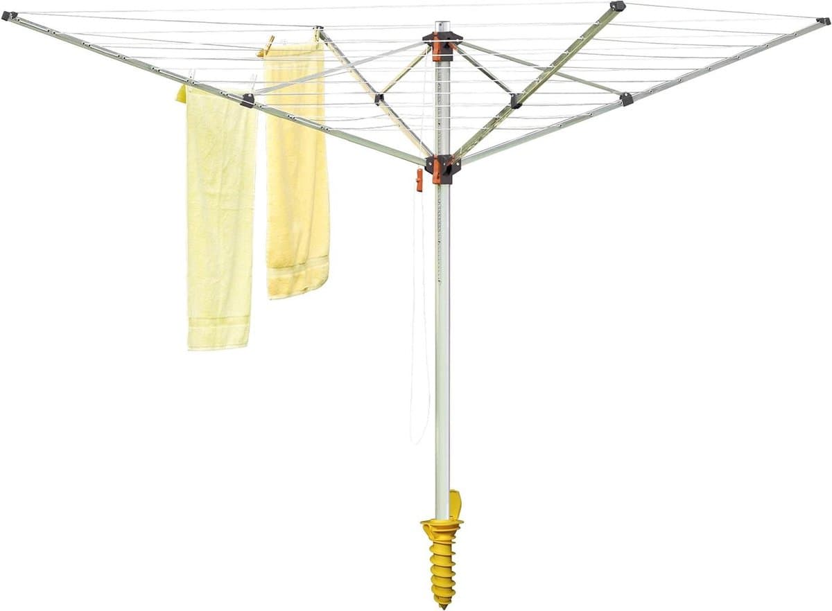 Droogmolen Comfort Plus - Waslijn molen - Buiten was drogen - Altijd gespannen lijn - 52 meter lijn - Zilver — afbeelding 1