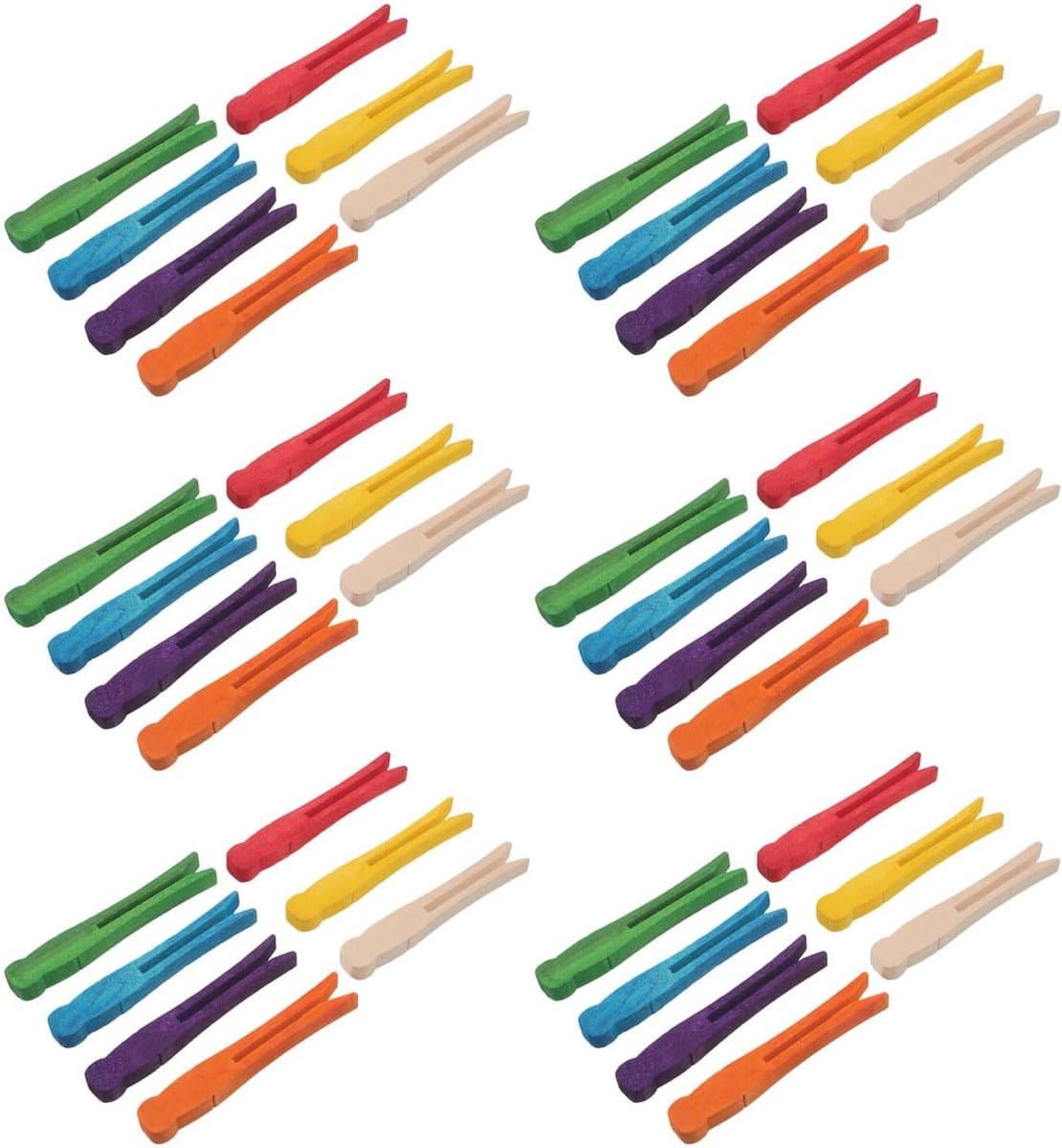 Houten Wasknijpers - Kleine Clips - Knutselen Ophangen - Platte Bek - 100 stuks - Meerkleurig — afbeelding 1