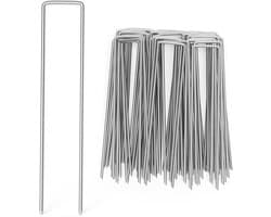 Grondanker - Zilverkleurig - 150 x 30 mm - Verzinkt Stalen U-vormige Tuinharing - Voor Tuin en Kamperen