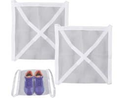 2 stuks wasdrogertas, 40 cm × 40 cm, wasdroger, schoenenhouder voor wasdroger, voor schoenen, kleding en wasgoed, verstelbare elastische riem