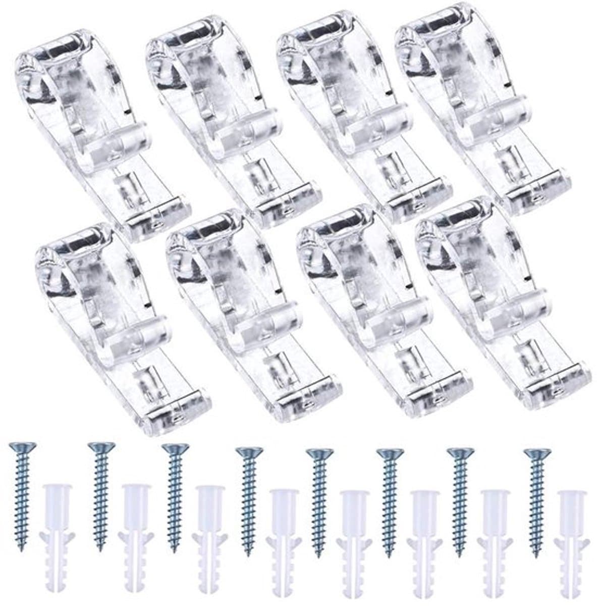 8 Sets Vouwgordijn, P Clip, Plastic Roman Blind, Kettingkoord, P Klemmen, Kindveiligheid, Rolgordijn Clips voor Gordijnen met 8 Schroeven en 8 Plastic Kolommen — afbeelding 1