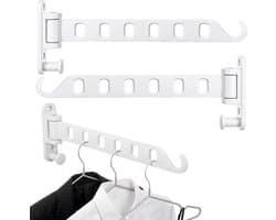 YAGXIG Wandgemonteerde Kledingrekken - Set van 3 - 180° Draaibare Arm - Stevig Aluminium - Opklapbare Haken - Geschikt voor Badkamers, Kasten, Slaapkamers en Wasruimtes, Ruimtebesparend (Wit)