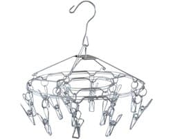 MSV Ronddroogrek van Roestvrijstaal – Sokkendroogrek voor Sokken en Lingerie – Compact Droogrek met Individuele Ophanging