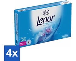 Lenor - Droogtrommeldoekjes - Aprilfris - Textielverfrisser - 34 Doekjes - Voordeelverpakking - 4 stuks