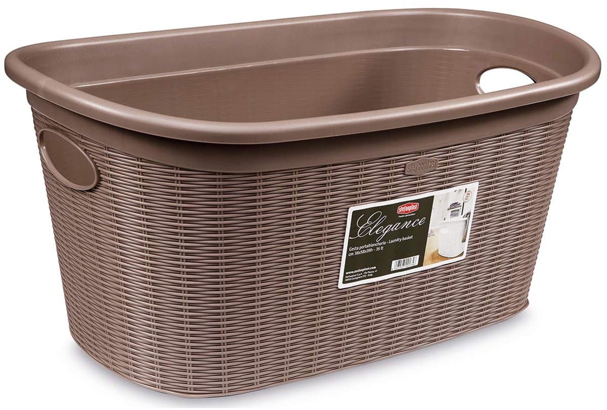 Stefanplast Elegance Wasmand - Taupe - Kunststof - 38x58x28cm — afbeelding 1