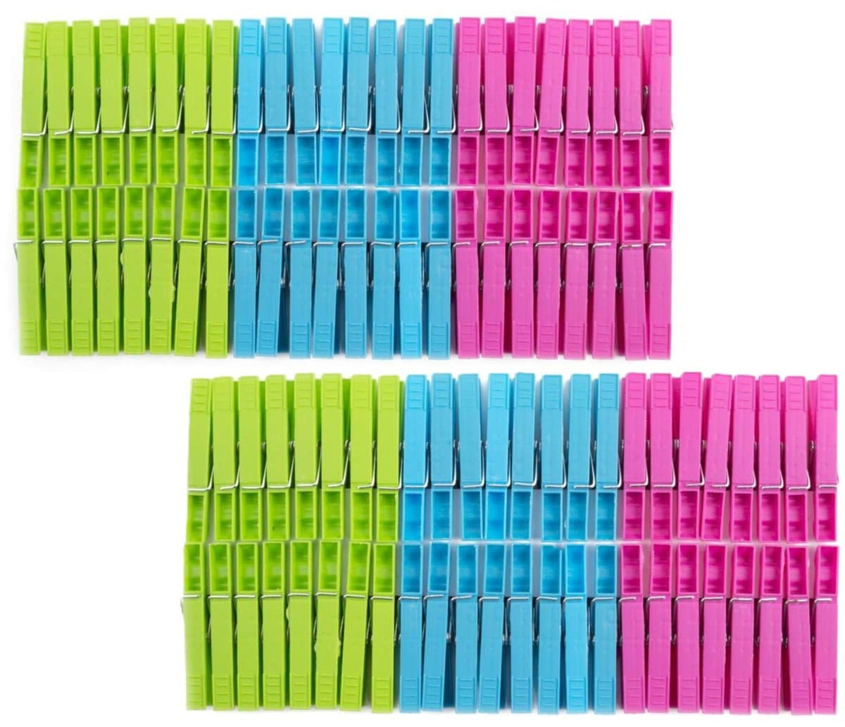 Benson Wasknijpers - 96x stuks - kleurenmix fel - kunststof - 8 cm - was op hangen — afbeelding 1