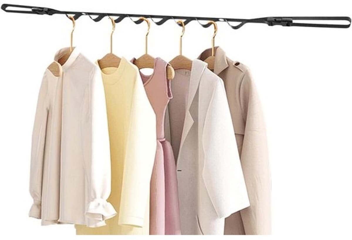 Waslijn - Reiswaslijn voor kleding - Kleding drogen - Verstevigde verbindingen - 3 Meter - Zwart — afbeelding 1