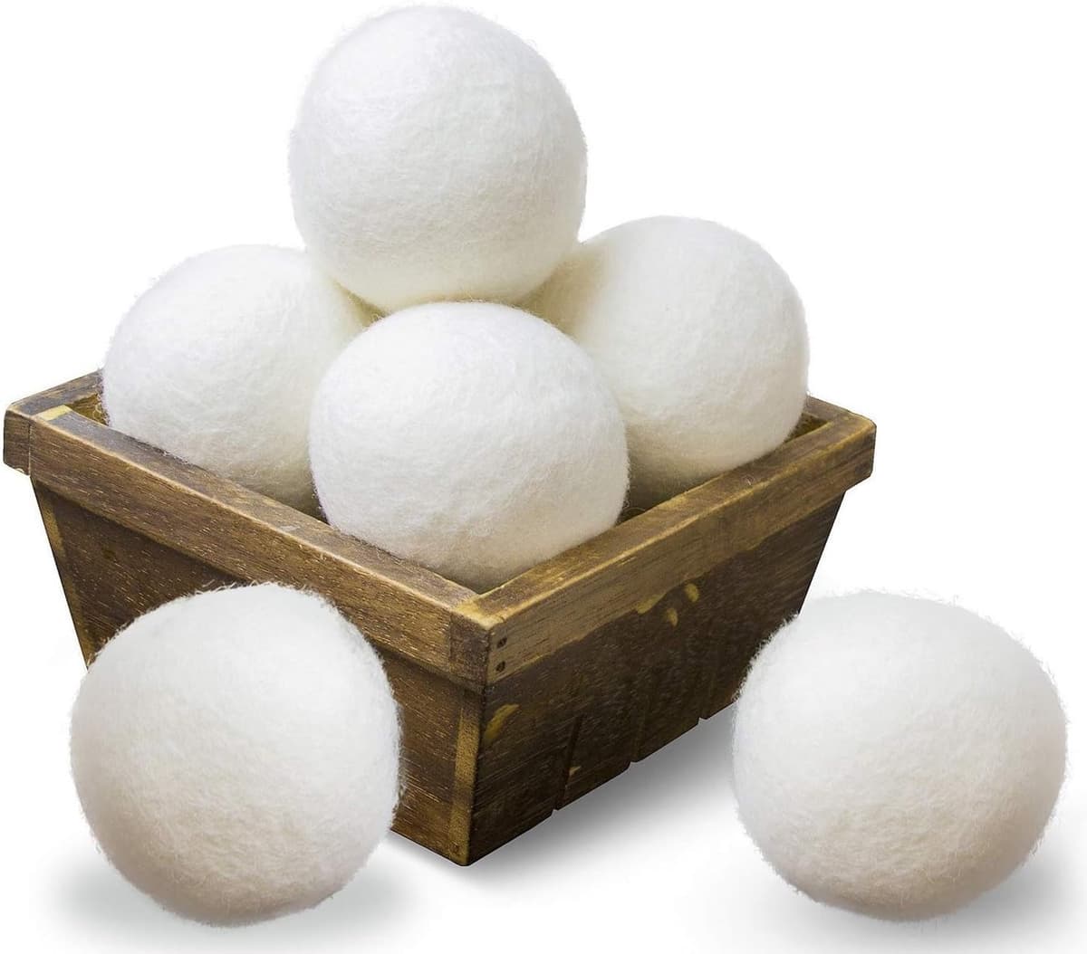 Woldroger ballen XL maat 6 Pack, wol, geen vulstoffen, antistatisch, pluisvrij, wit 6 tellen — afbeelding 1