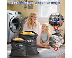 Vouwbare Waterdichte Waszakken voor Vuile Kleding, 2 Stuks met Rits, Ideaal voor Sport en Reizen