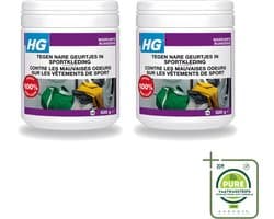 2 x HG - Wasruimte - Tegen Nare Geurtjes In Sportkleding - Wasmiddeltoevoeging - 500 g - Grootverpakking - Vaatwasstrips - Geurverwijdering Sportkleding - Stankmoleculen Verwijderen - Wasmiddel Toevoeging - Sportkleding Geur - Handdoek Geur