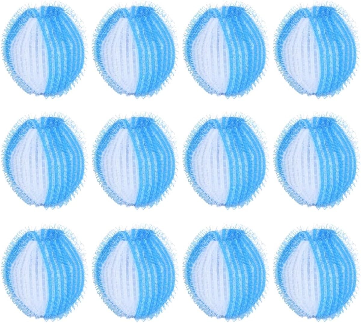 Wasmachineballen voor huisdieren, 12 stuks, blauw, herbruikbaar, voor het verzamelen van honden- en kattenharen, pluisverwijderaar voor schone kleding, in wasmachine en droger — afbeelding 1