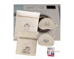 Organizer waszakken set 4 - delig- was net met pak kleurbeschermerdoek - waszak 4 soorten - Waszak bh - Waszak ondergoed- Waszak sokken - Waszak shirt blouse - Wasmachine zakjes - Laundry bag set- Home
