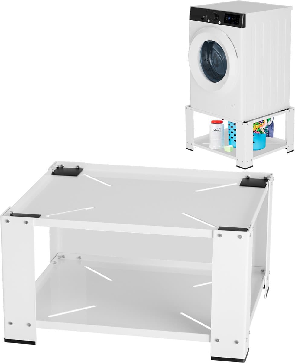 Wasmachine verhoger 60,6x60,6x40 cm - Wasmachine opbouwmeubel - Wasmachine sokkel - Wasmachine Kast Max 150kg - Wit — afbeelding 1