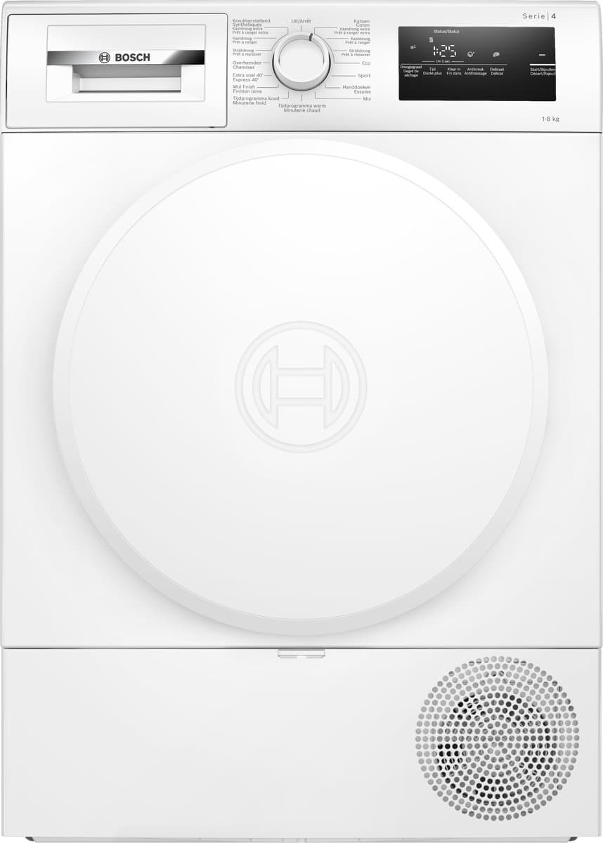 Bosch WTH8320AFG - Serie 4 - Wasdroger - Warmtepompdroger - 8 kg - NL/FR Display - Auto Dry: droogt automatisch tot de gewenste droogtegraad — afbeelding 1