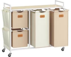 Wassorteerder 4 Vakken - Wasmand - 150L - Natuurlijk