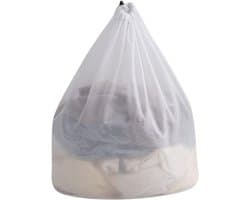 2 stuks waszakken, waszak met trekkoord, fijnmazige zak, speciale waszak met trekkoord, verdikte, vormvaste waszak met trekkoord, waszak van netstof, 40*50cm geschikt voor het wassen van blouses/korte mouwen/badlakens (wit)