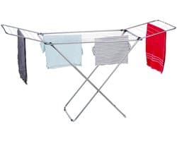 Dirt Devil Droogrek Inklapbaar – Wasrek Metaal met Anti-Slip Voeten – Wasrek met Vleugels tot 10KG – Drooglijn ca. 18 Meter – Opvouwbaar Wasrek voor Binnengebruik