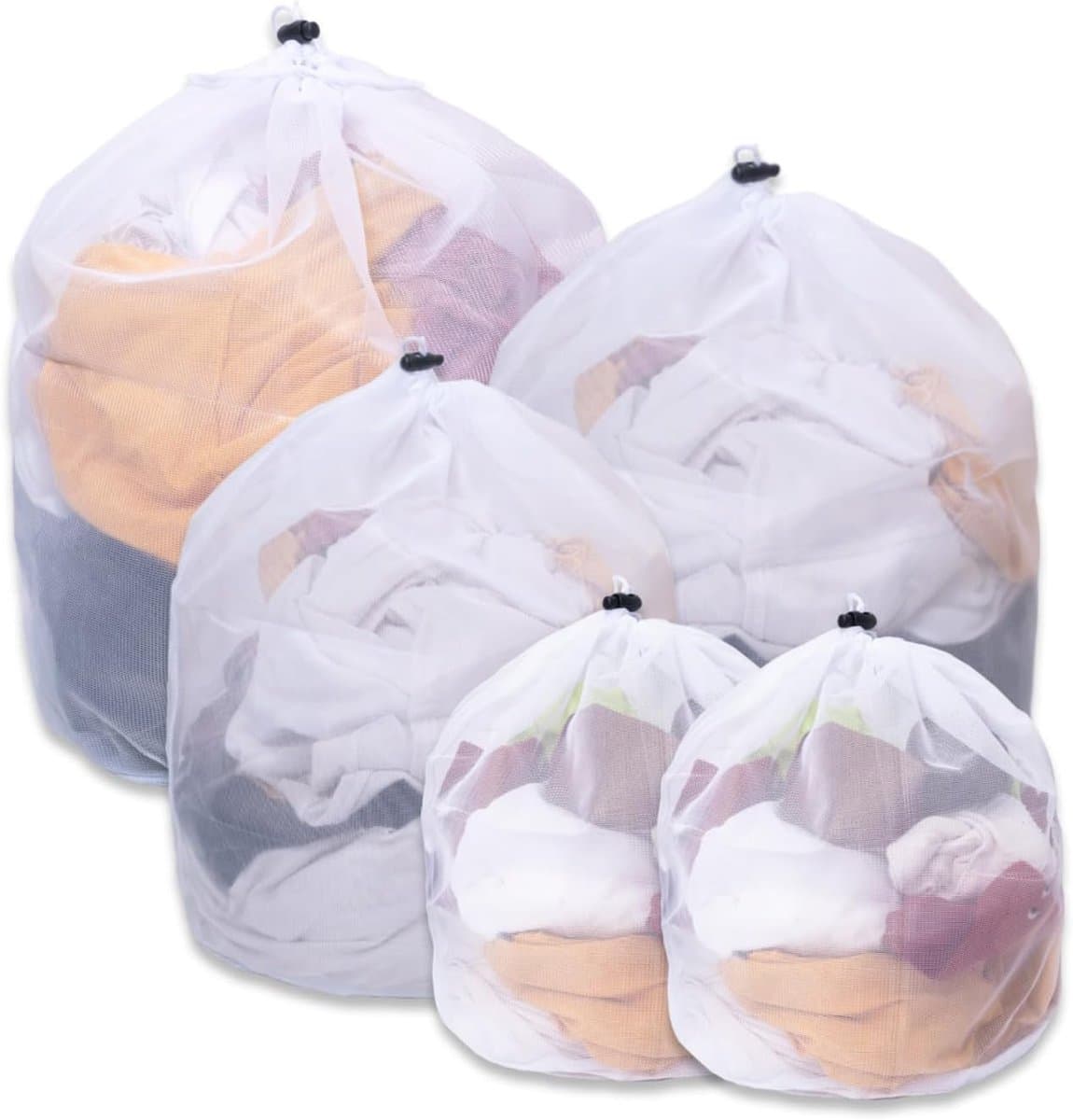 Set van 5 Wasnetten voor Bescherming en Organisatie van Kleding tijdens het Wassen — afbeelding 1