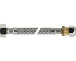 RVS flex. aansluitleiding 35cm 1/2bi.x 15mm. knel