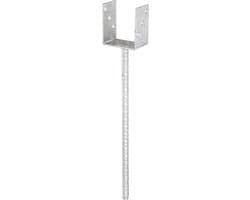 Alberts 212711 U-Post Holder with Reinforcement Steel Concrete Anchor Hot Galvanized Free Width 121 mm Length Concrete Anchor 400 mm — afbeelding 1