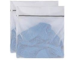 2 stuks - Waszakken - Waszakken voor wasgoed - Waszak groot - Opbergtas - 60 x 60 cm - Geschikt voor wasmachines en organisatie - wit