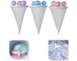 3 stuks - Huisdierhaarverzamelaar - Wasmachinefilter -Wasmachine pluizenfilter - Wasmachine filterzak - Drijvend haarfilter - Herbruikbaar - Blauw, Roze, Paars - Geschikt voor het reinigen van wasmachineresten - 9,2*9,2*17,5 cm — afbeelding 1