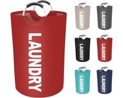 Wasmand - Waszak – Wassorteerder - Waszakken voor wasgoed - Opvouwbaar – 90L- 38x79cm - waszak vouwbaar - Wasmand met handvaten - Wassorteerder - Wasmanden - Wasbox - Waszak met 1 compartiment - Opbergmand - Boom patroon -- draagbaar wasbox - Rood