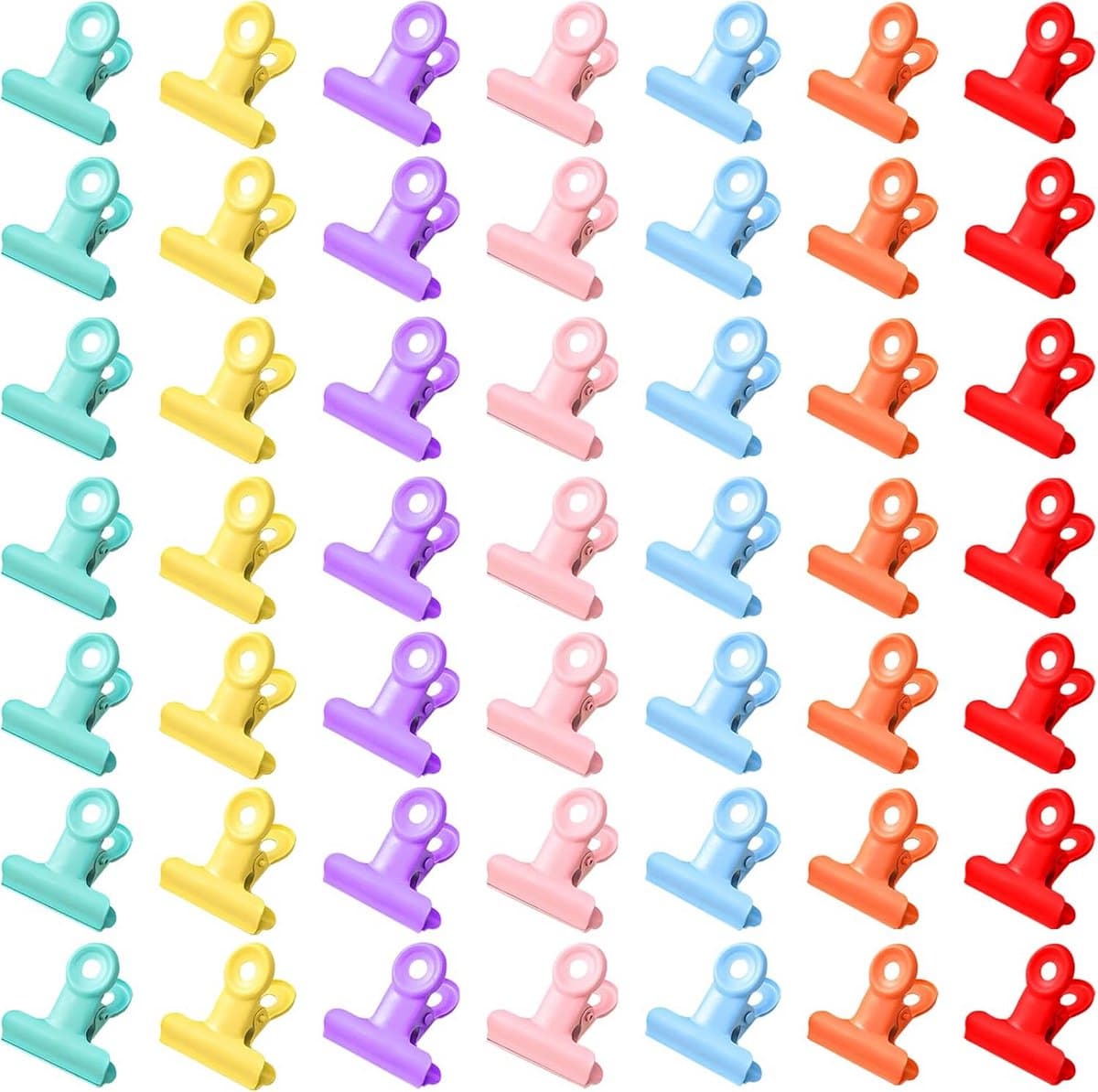 49 Stuks Kleurrijke Metalen Bulldog Clips - Kleine Multifunctionele Klemmen 30mm voor Kantoor en Fotomateriaal — afbeelding 1