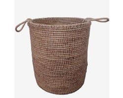 mand met handvaten groot -wasmand - Djibi naturel - Hoogte 55cm - Diameter 48cm